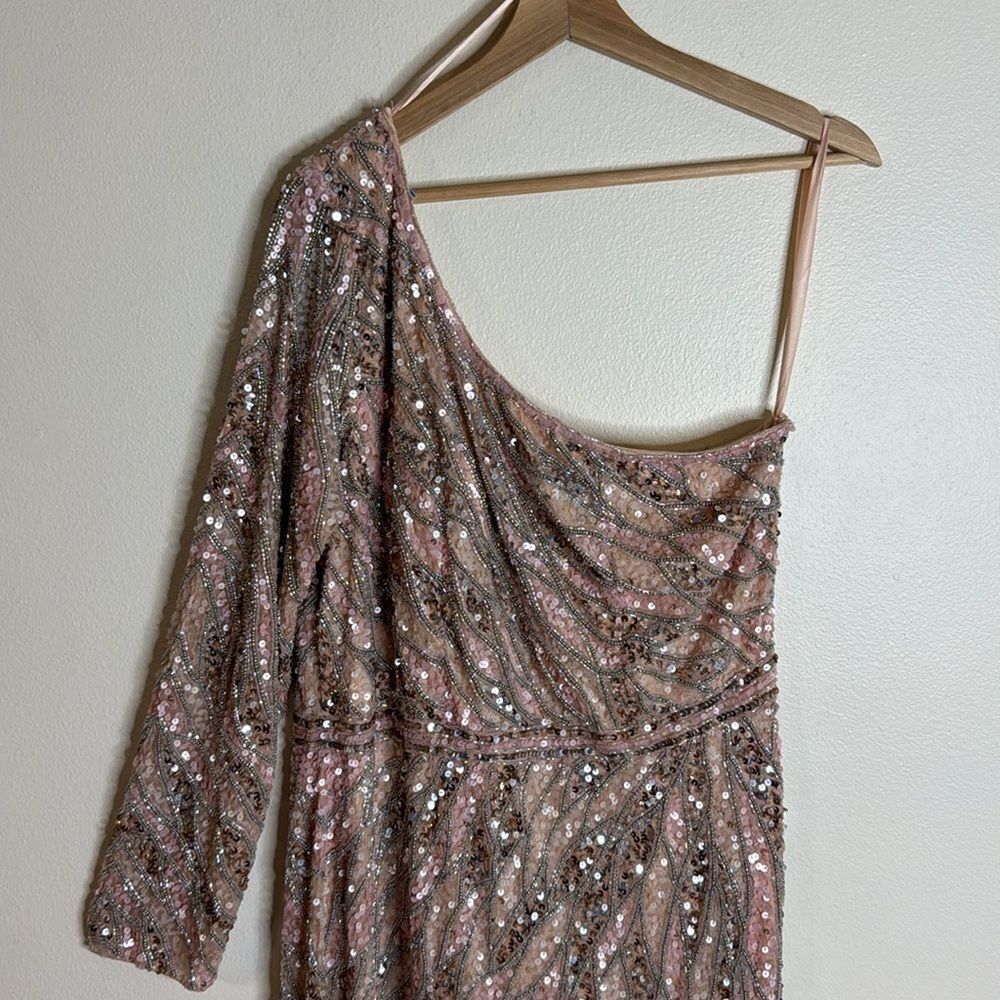 Mac Duggal One-Shoulder fully embellished sequin Sequin Gown dress size 16 4982 - Picture 3 of 13